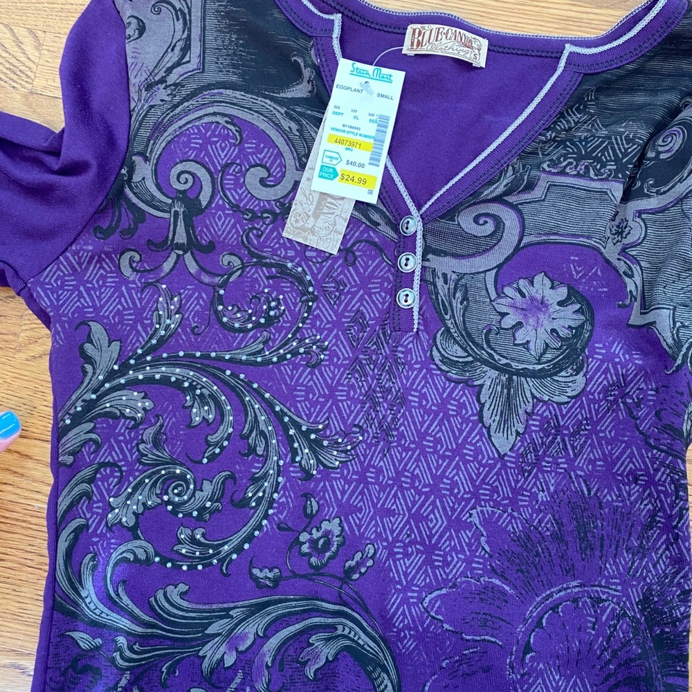 Purple Patterned Top - Picture 9 of 14